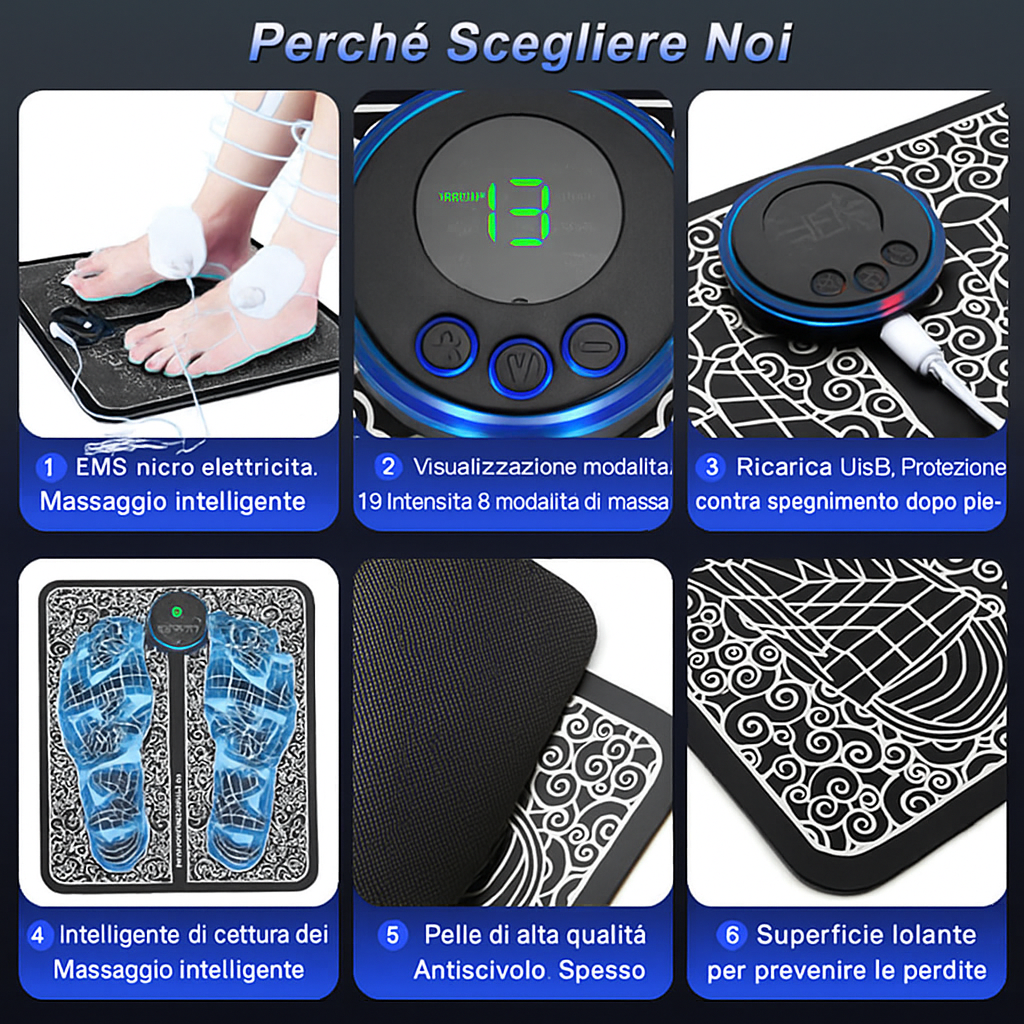step relax- massaggiatore plantare intelligente a impulsi